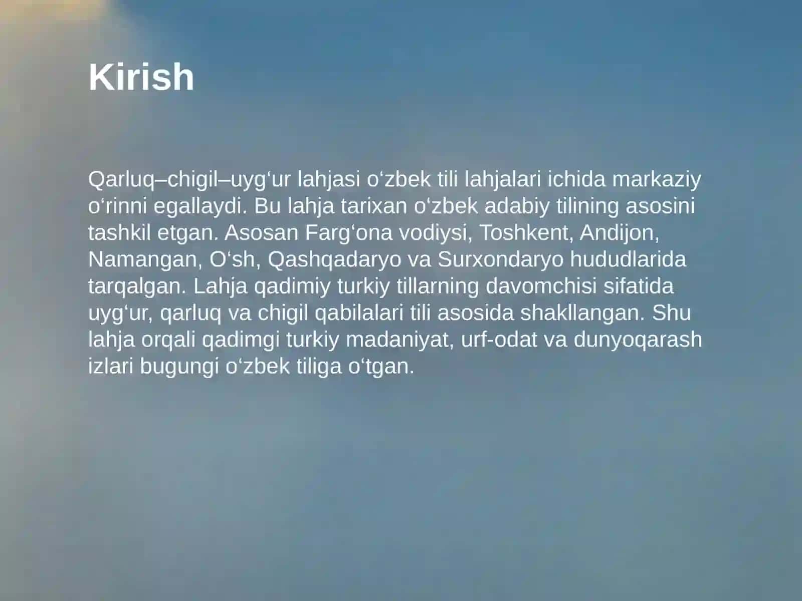 Qarluq–Chigil–Uyg‘ur lahjasiga xos xususiyatlar 2