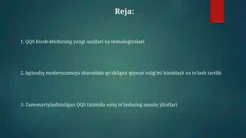 Iqtisodiyotni modernizatsiyalash sharoitida qoʻshilgan qiymat soligʻini hisoblash va toʻlash tartibi 2