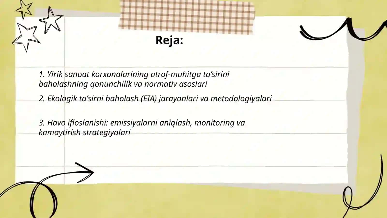 Yirik sanoat korxonalarining atrof-muhitga taʼsirini baholash 2