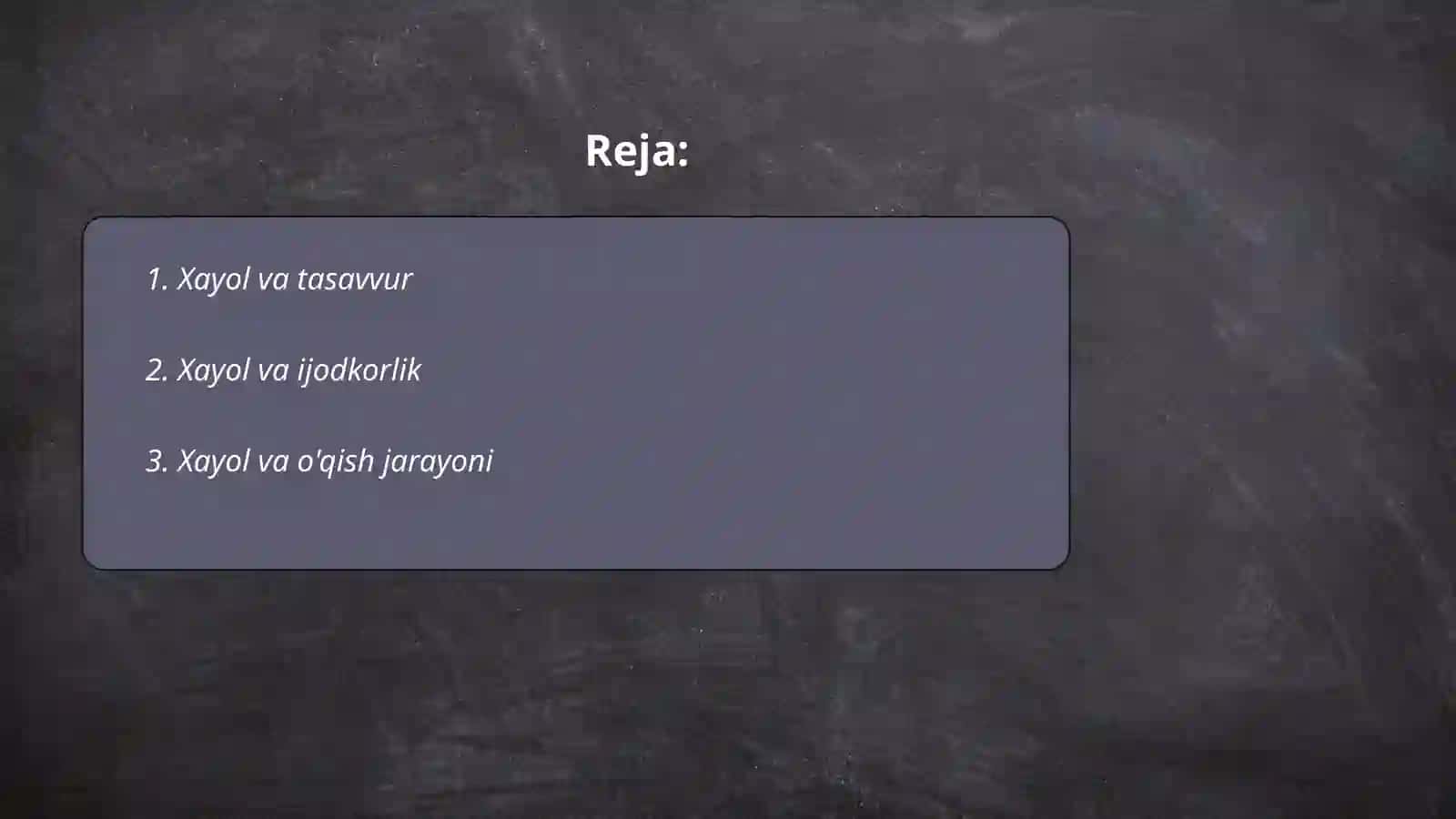 Xayol va tasavvur 2