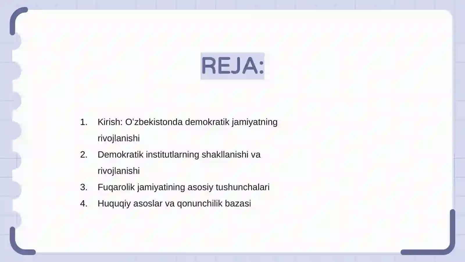 Oʻzbekistonda demokratik va fuqarolik jamiyati asoslarining yaratilishi 2