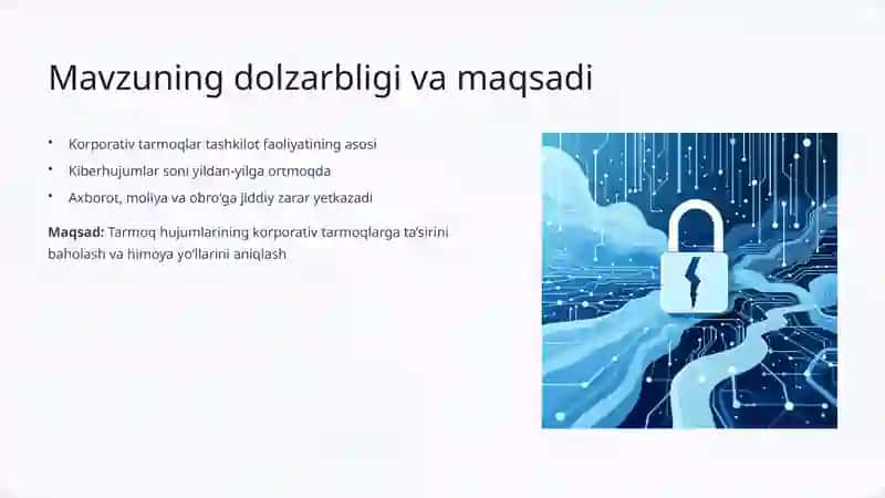 Tarmoq hujumlarining korporativ tarmoqlarga ta’sirini baholash 2