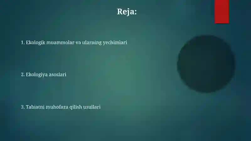 Ekologiya va tabiatni muhofaza qilish 2