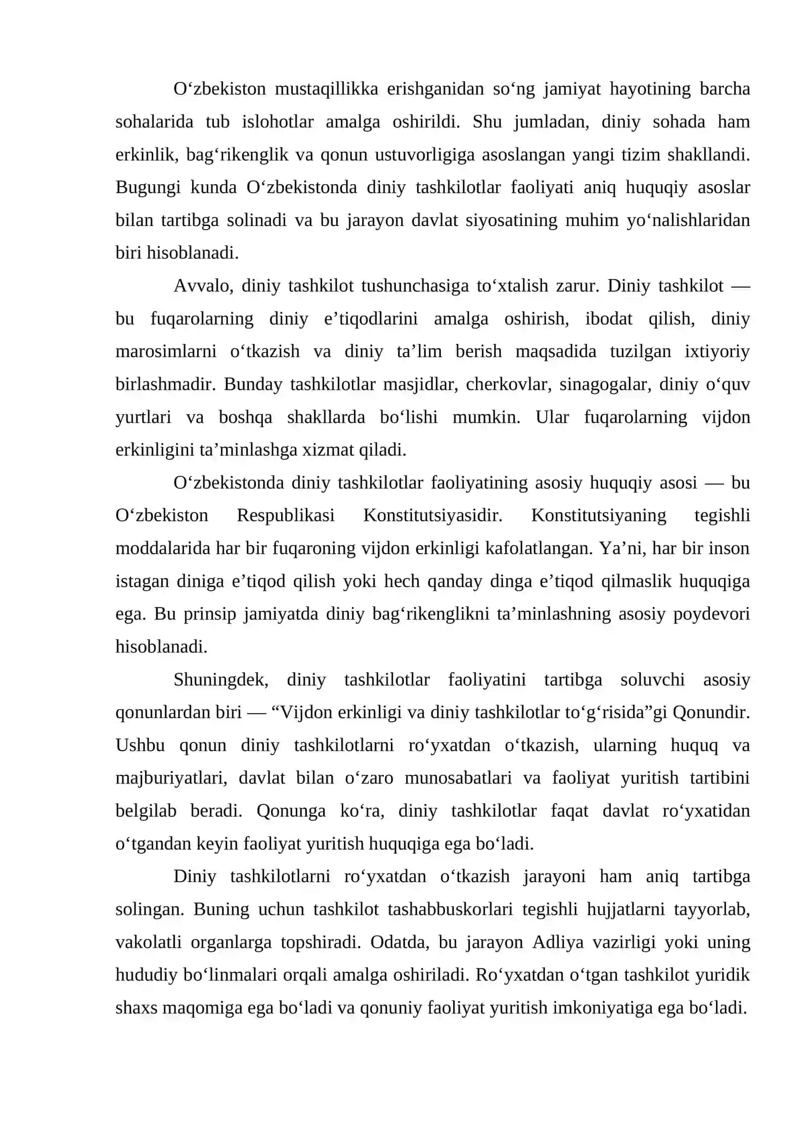 Oʻzbekistonda faoliyat yurituvchi diniy tashkilotlar 2