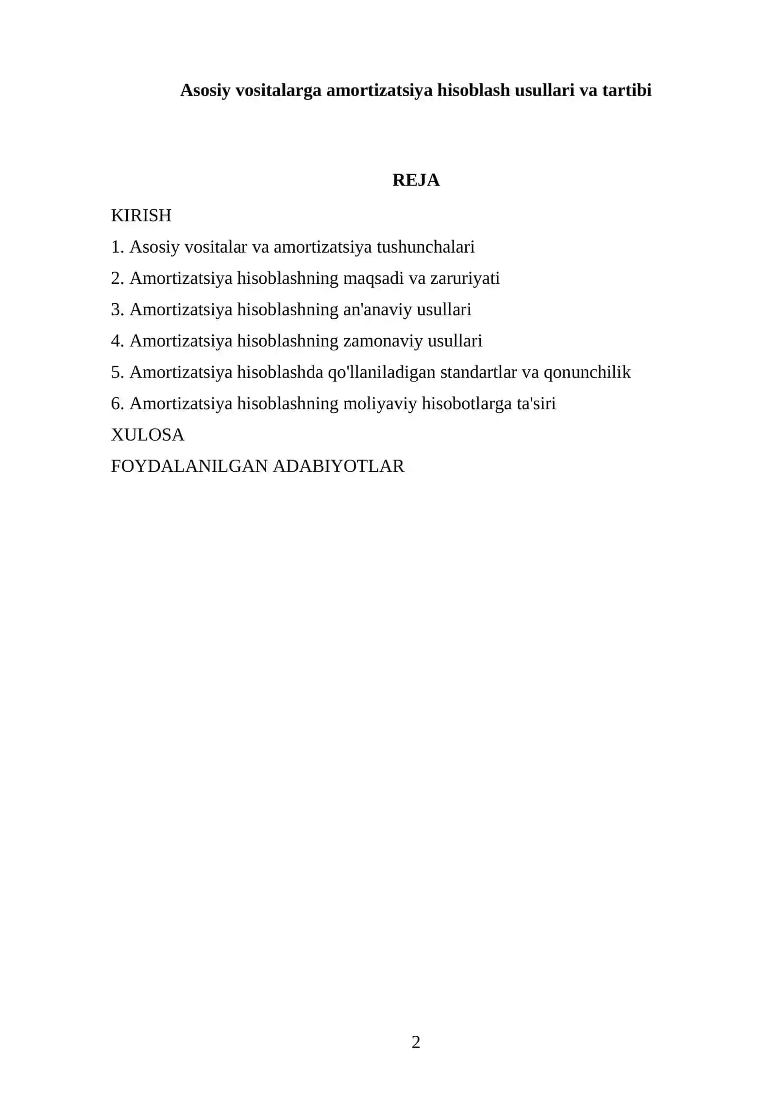 Asosiy vositalarga amortizatsiya hisoblash usullari va tartibi 2