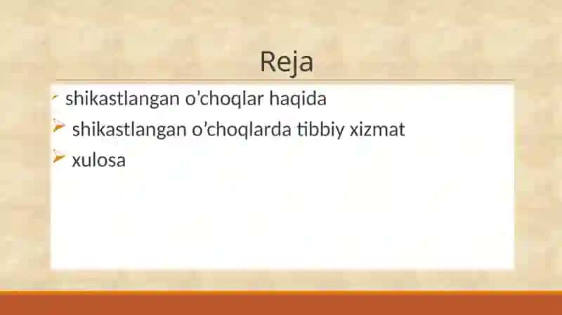Shikastlangan o‘choqlarda tibbiy yordamni tashkil qilish 2