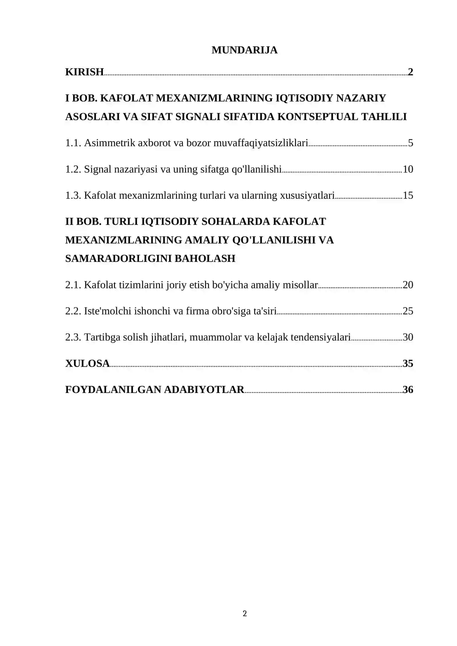 KAFOLAT MEXANIZMLARI SIFAT SIGNALI SIFATIDA 2