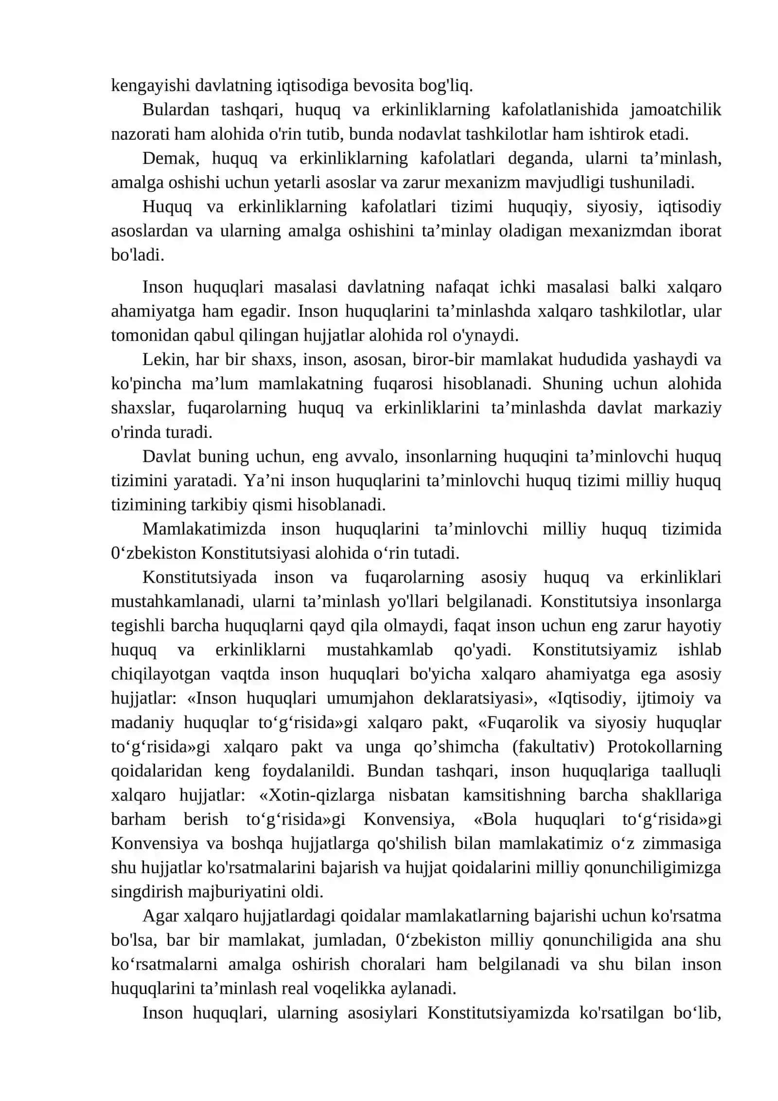 5-mavzu: Huquq va erkinliklarning kafolatlari.Fuqarolarning asosiy burchlari 2