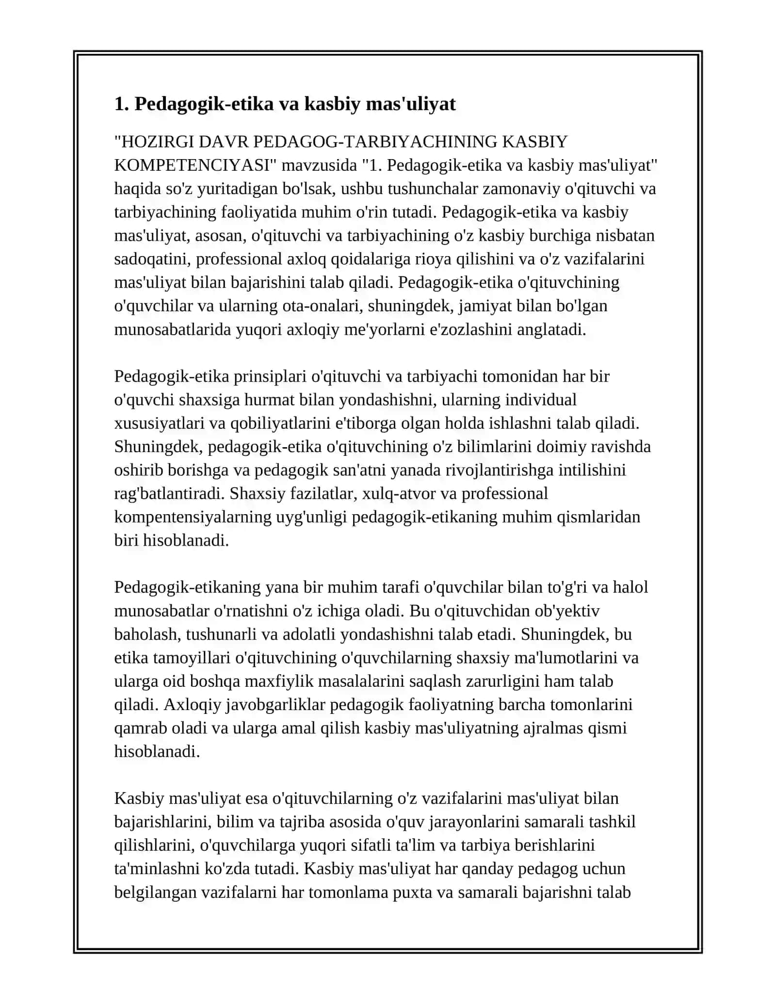 HOZIRGI DAVR PEDAGOG-TARBIYACHINING KASBIY KOMPETENCIYASI 2