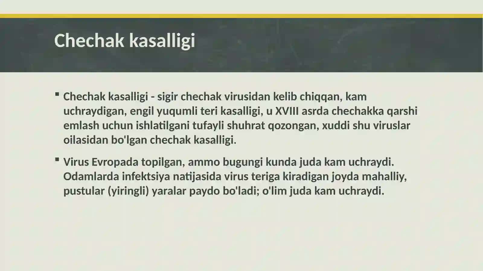 Chechak kasalligi 2