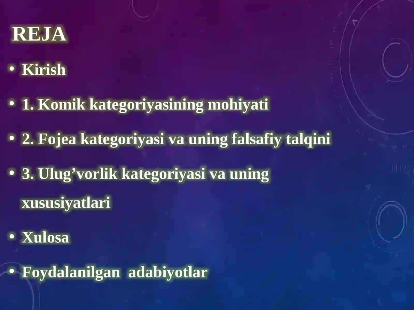Komik, Fojea va Ulg'vorlik kategoriyalari va ularning estetika hamiyati 2