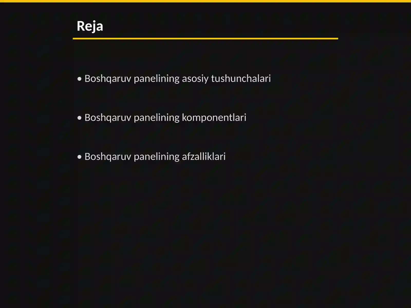 Boshqaruv paneli 2