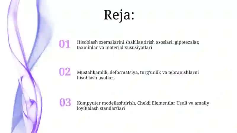 Muhandislik tuzilmalari qismlarining hisob sxemalari 2