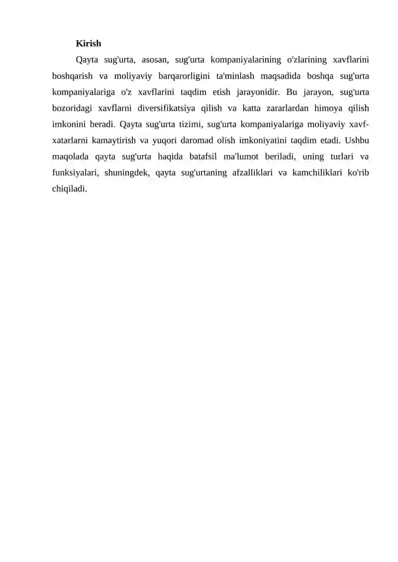 Qayta sug'urta 2
