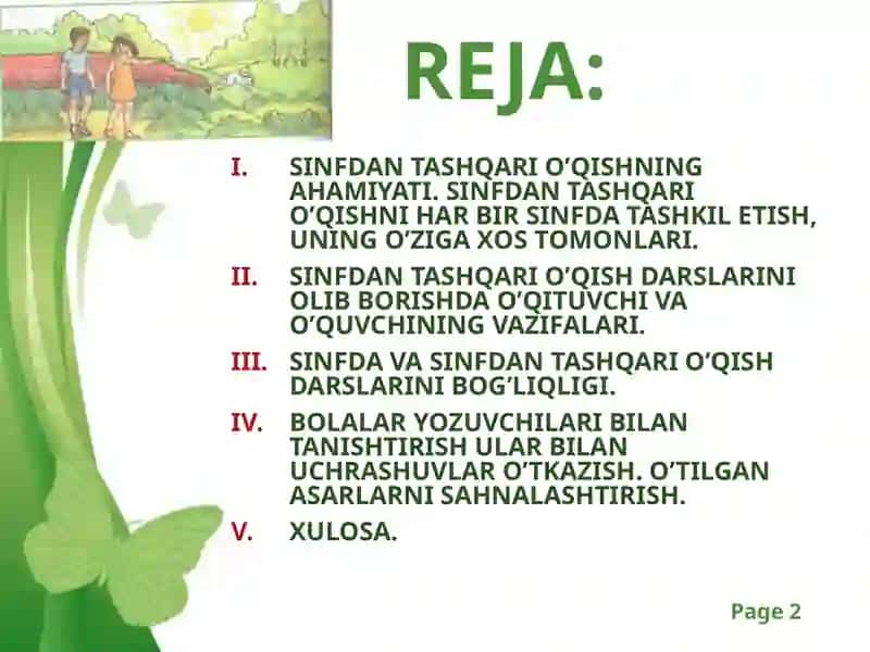 Sinfdan tashqari o`qitish metodlari 2