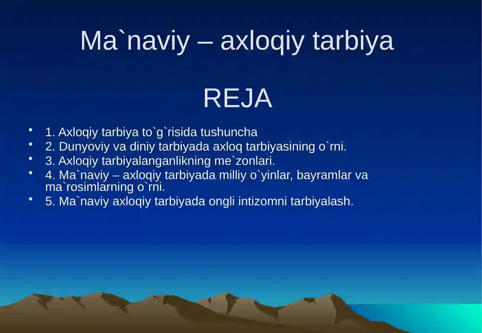 Ma'naviy tarbiya to'g'risidagi ilktasavvurlar,qarashlar va ta'limotlar 2
