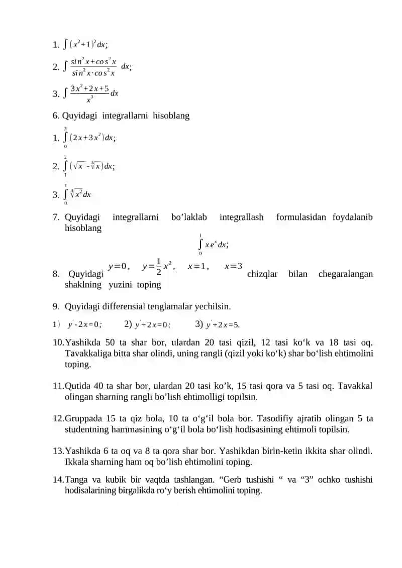 Matematik statistikaning asosiy masalalari 2