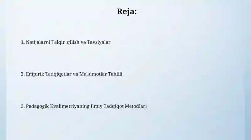 Pedagogik kvalimetriya fanining ilmiy tadqiqot metodlari 2