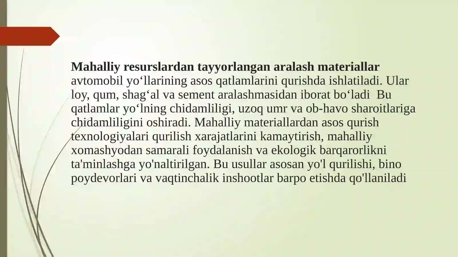 Mahalliy materiallardan asos qurish texnologiyalari 2