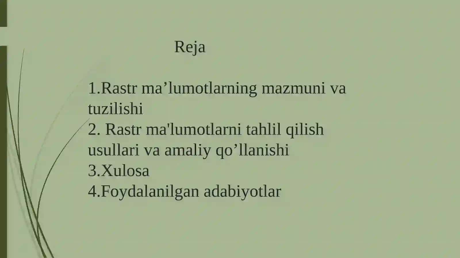 RASTR MA'LUMOTLARNI TAHLIL QILISH 2