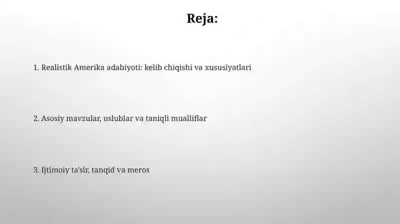 Amerika realistik adabiyoti 2