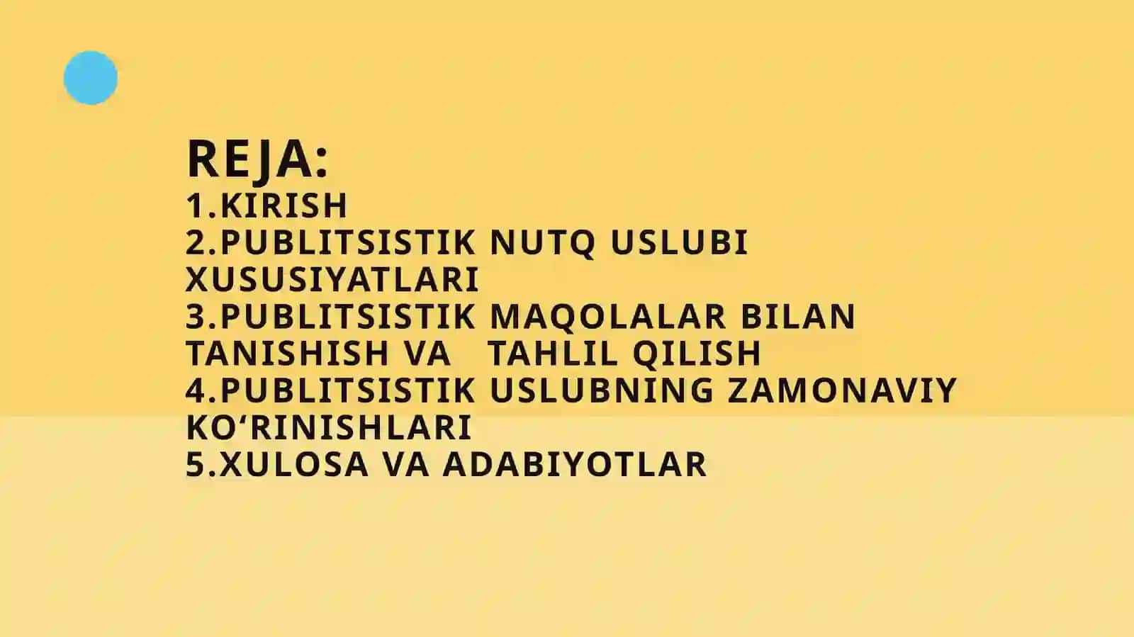 Publitsistik nutq uslubi. Publitsistik maqolalar bilan tanishish va tahlil qilish 2