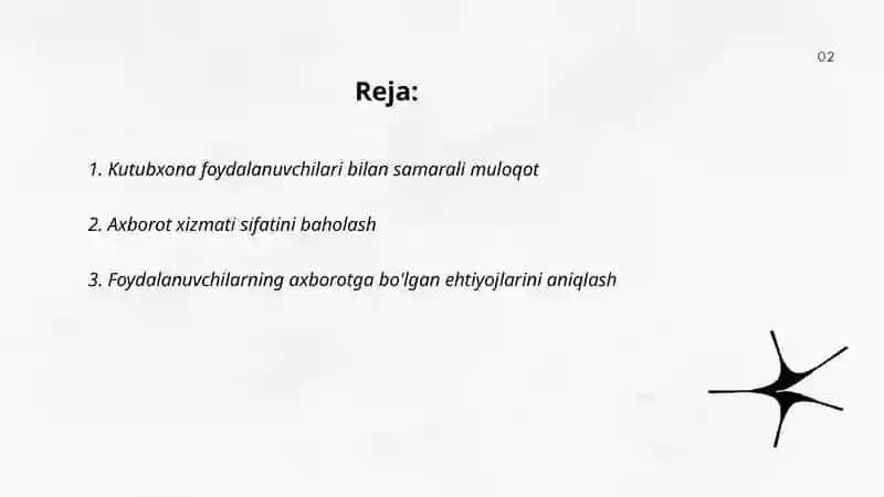 Foydalanuvchilarga kutubxona axborot xizmati ko'rsatish tamoyillari 2