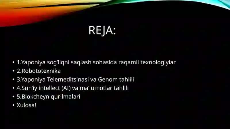 Yaponiya sog’liqni saqlash sohasida   raqaml texnologiyalar 2