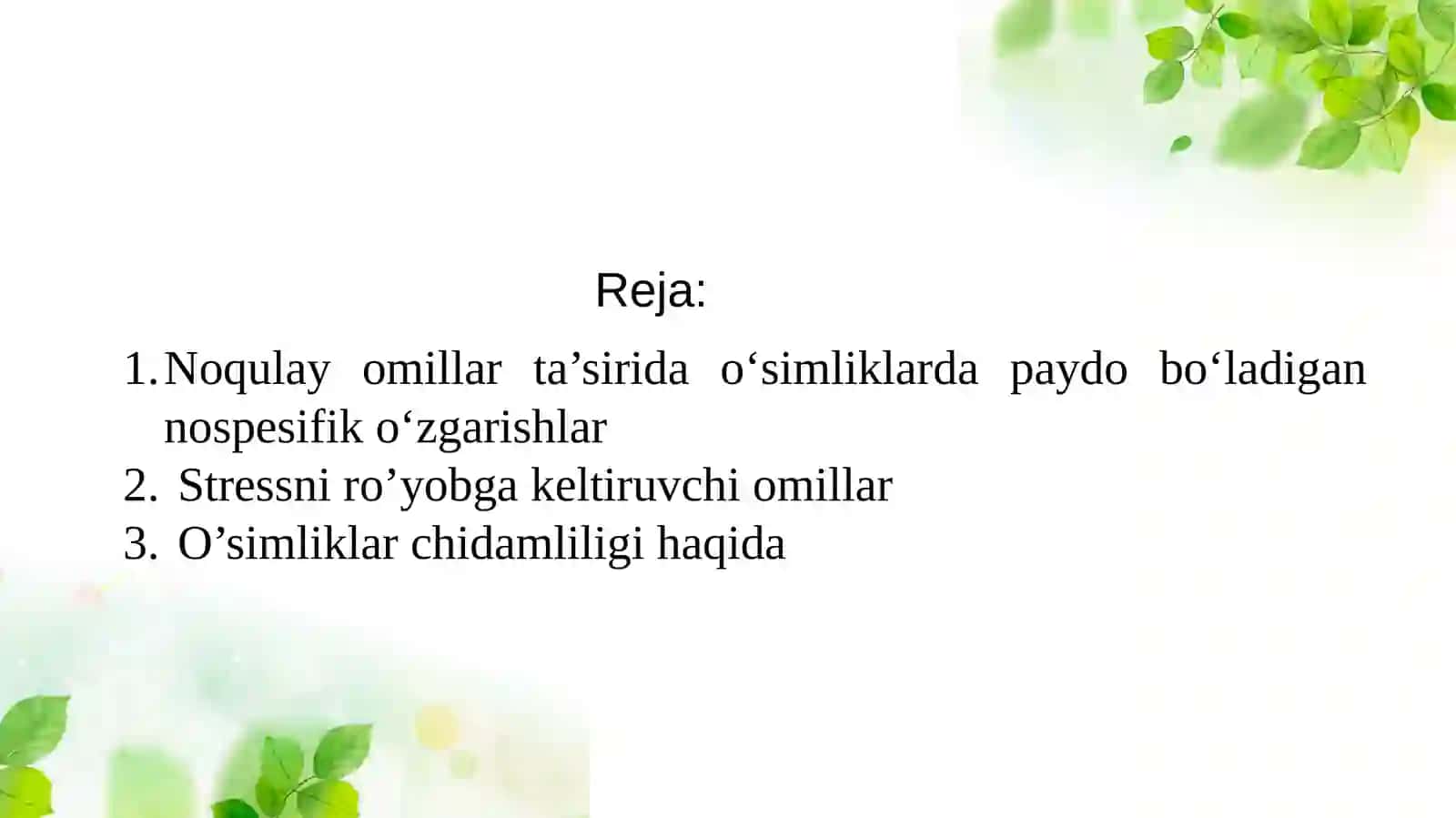 O‘simliklarno chidamliliği va stress 2
