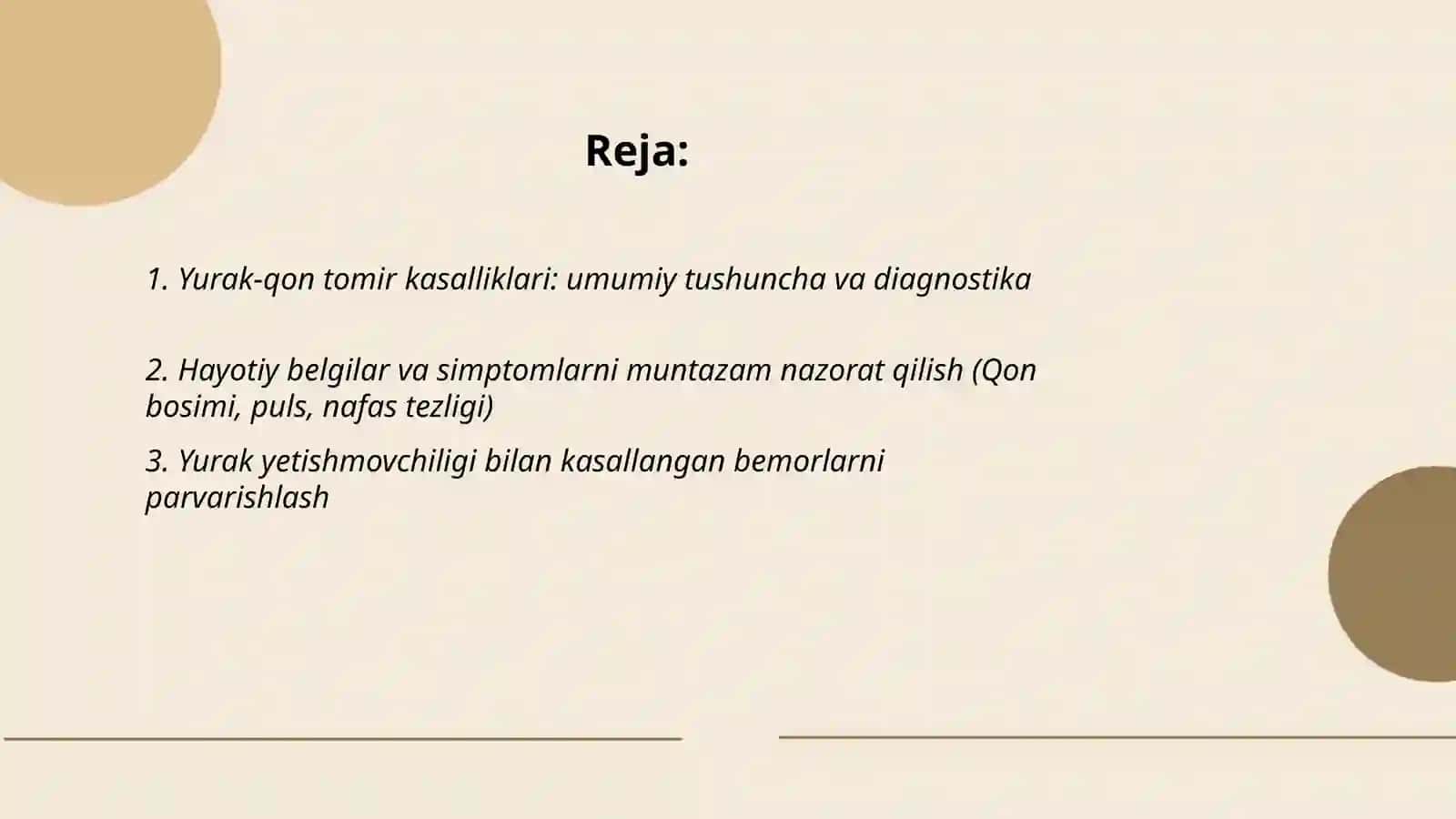 Yurak qon-tomir tizimi kasalliklari bilan kasallangan bemorlarni parvarishi va ularning nazorati 2