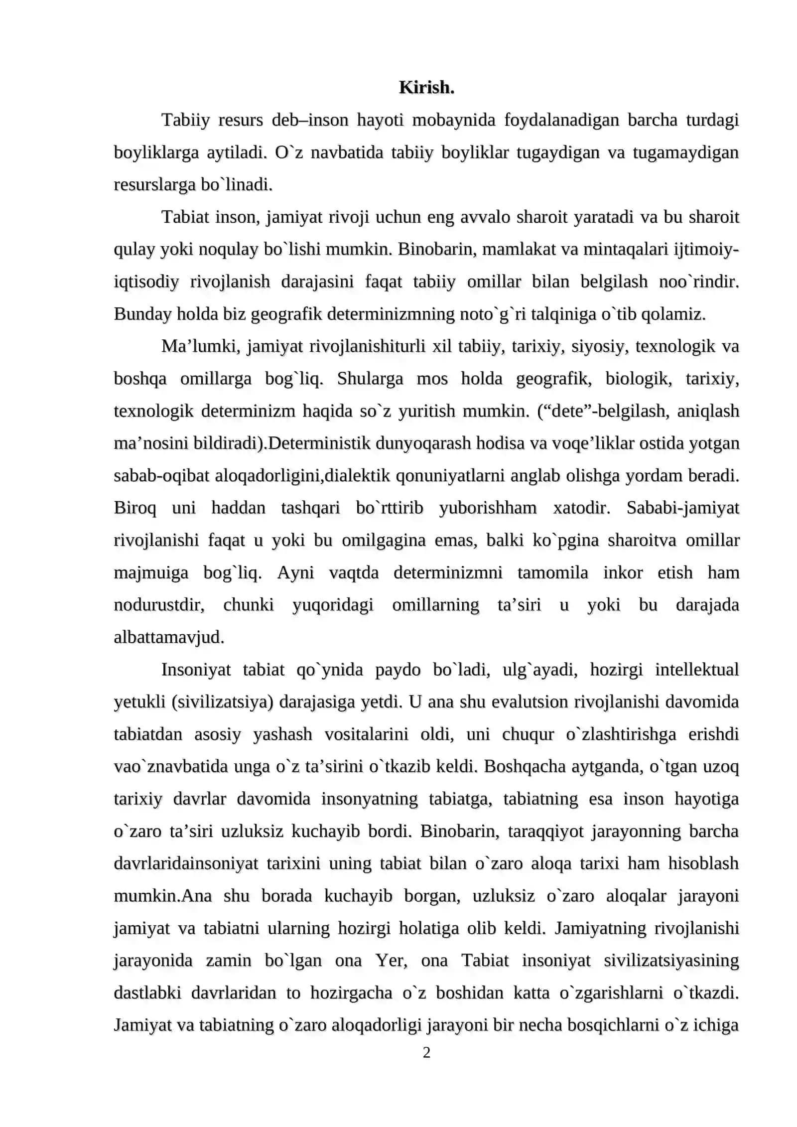 O`zbekistonning tabiiy resurs salohiyati 2