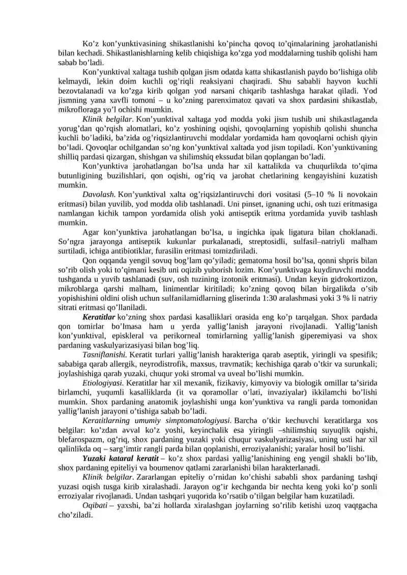 10-laboratoriya. ITLARDA KO’Z KASALLIKLARINI DAVOLASH 2