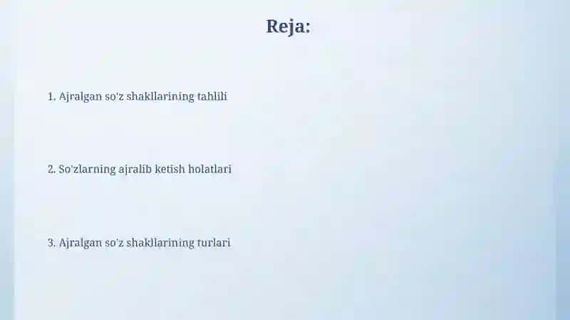 Ravish va olmoshlarning ajralgan shakllari 2