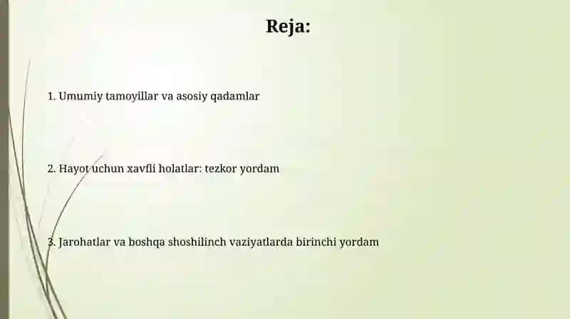 O’tkir patalagik xolatlarda birinchi yordam 2
