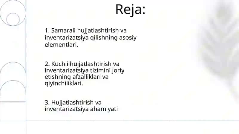 Hujjatlashtirish va inventarizatsiya 2