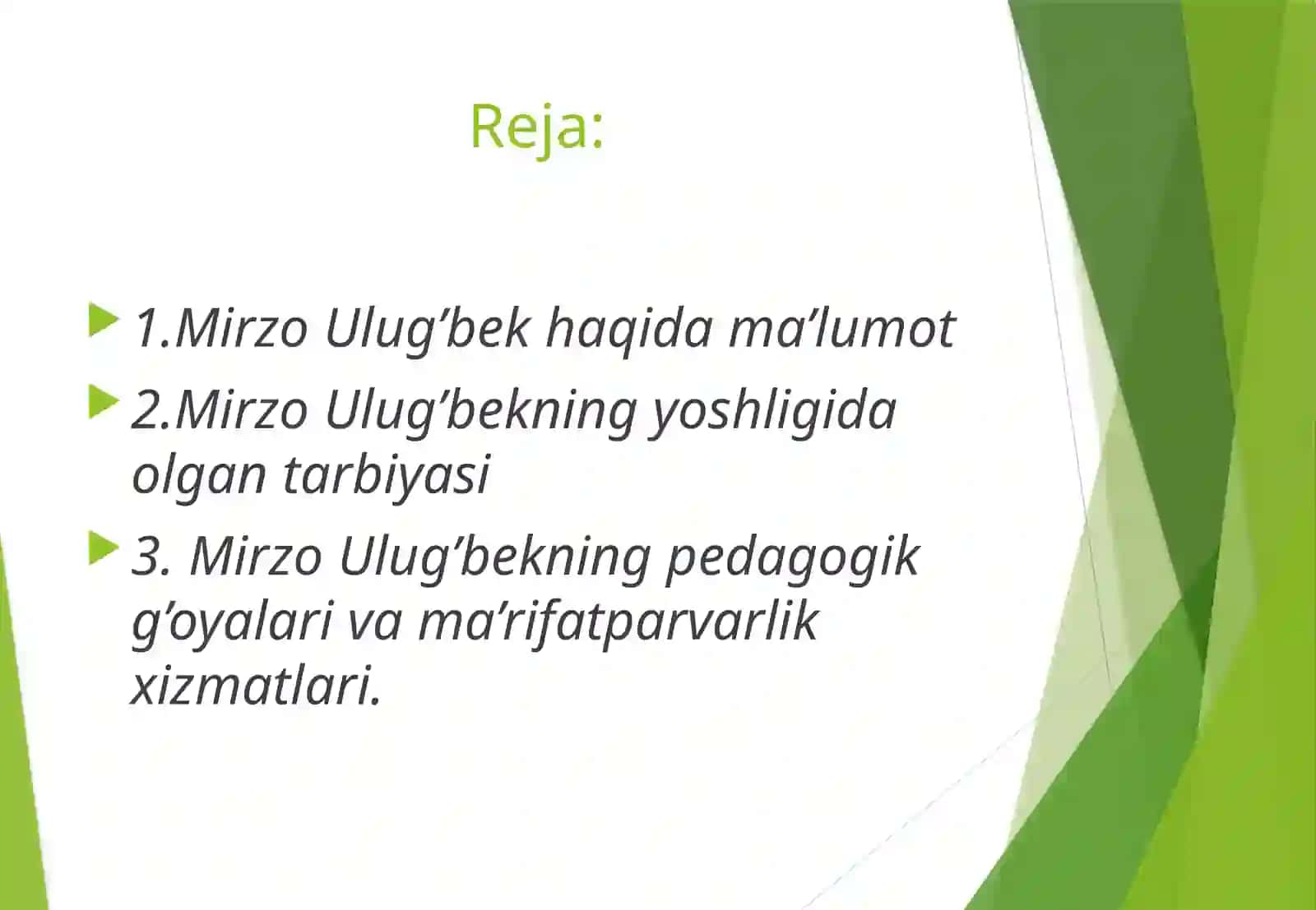 Mirzo Uluģbekning pedagogik g’oyalari  ma'rifatparvarlik faoliyati 2