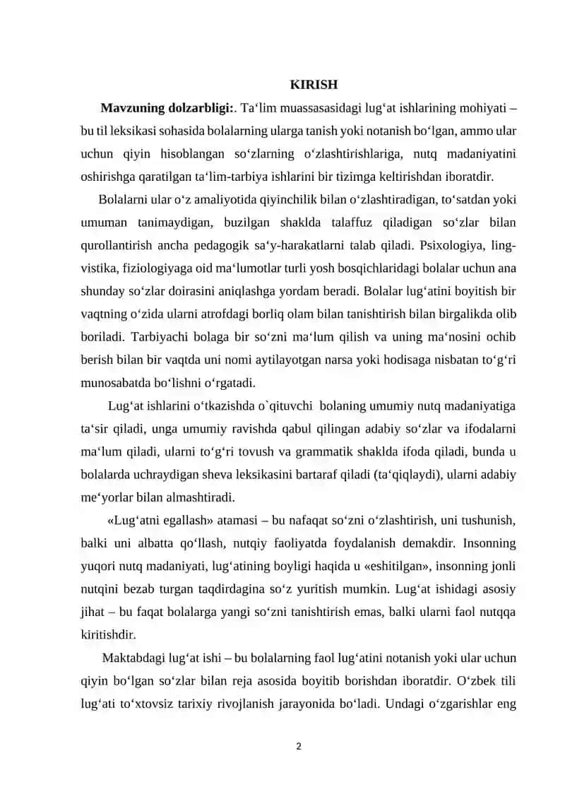 SAVOD O'RGATISH DASLARIDA LUG'AT USTIDA ISHLASH 2
