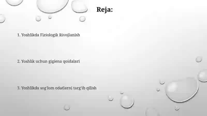 Yoshlar fiziologiyasi va gigiyenasi fanidan 2