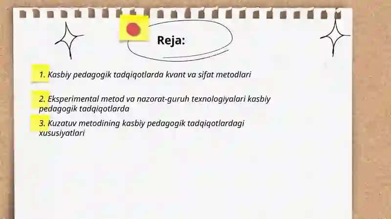 Kasbiy pedagogikaning ilmiy tadqiqot metodlari 2