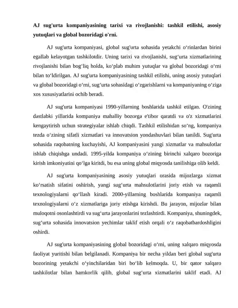 AJ sug'urta kompaniyasi 2
