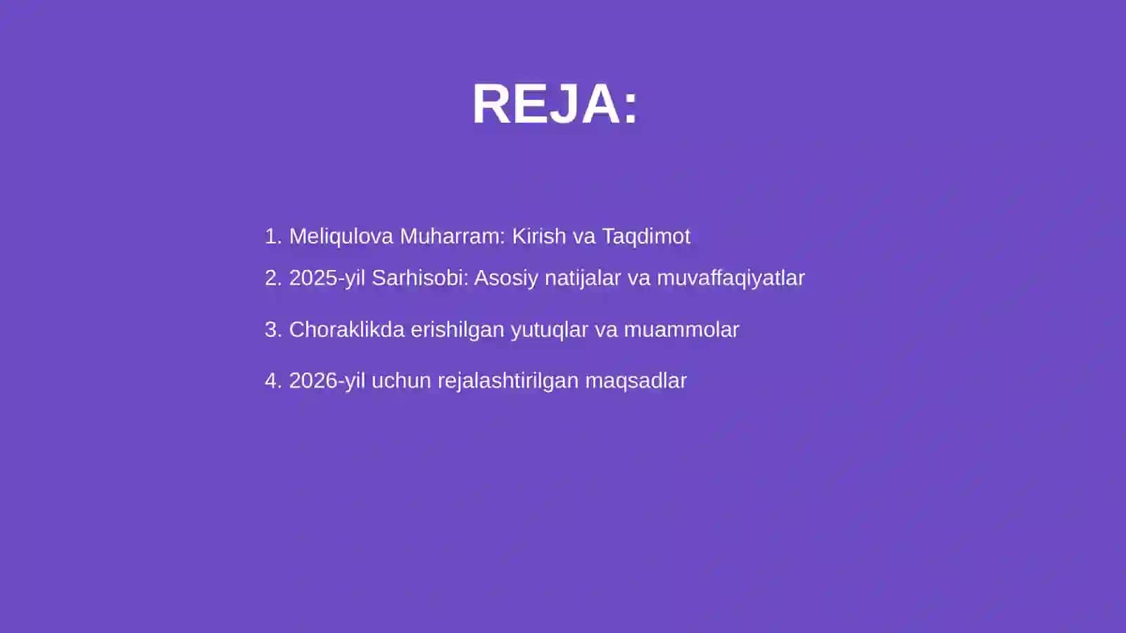 2025-yil Sarhisobi: Asosiy natijalar va muvaffaqiyatlar 2