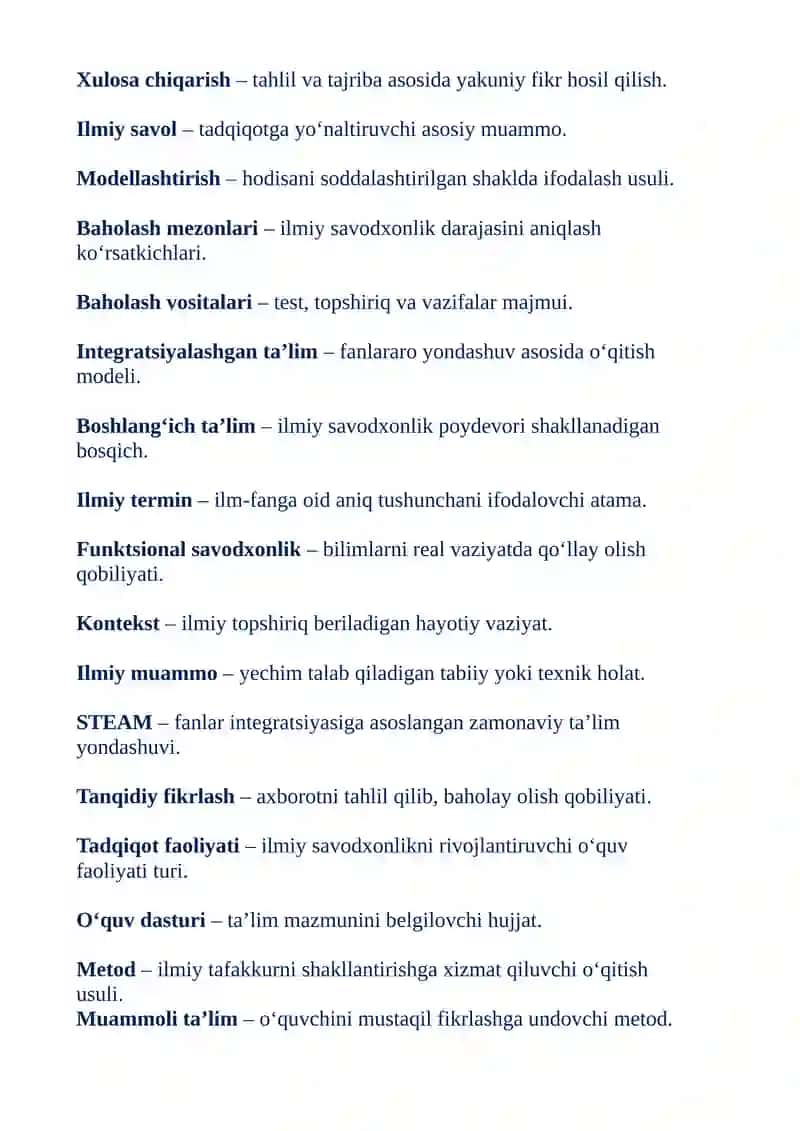 Ilmiy savodxonlik konsepsiyasi 2