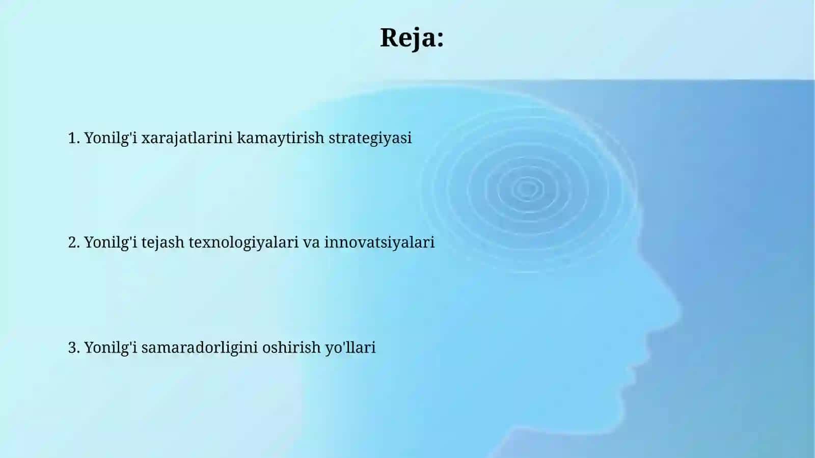 Yonilg'i samaradorligini oshirish va tannarxni kamaytirish 2
