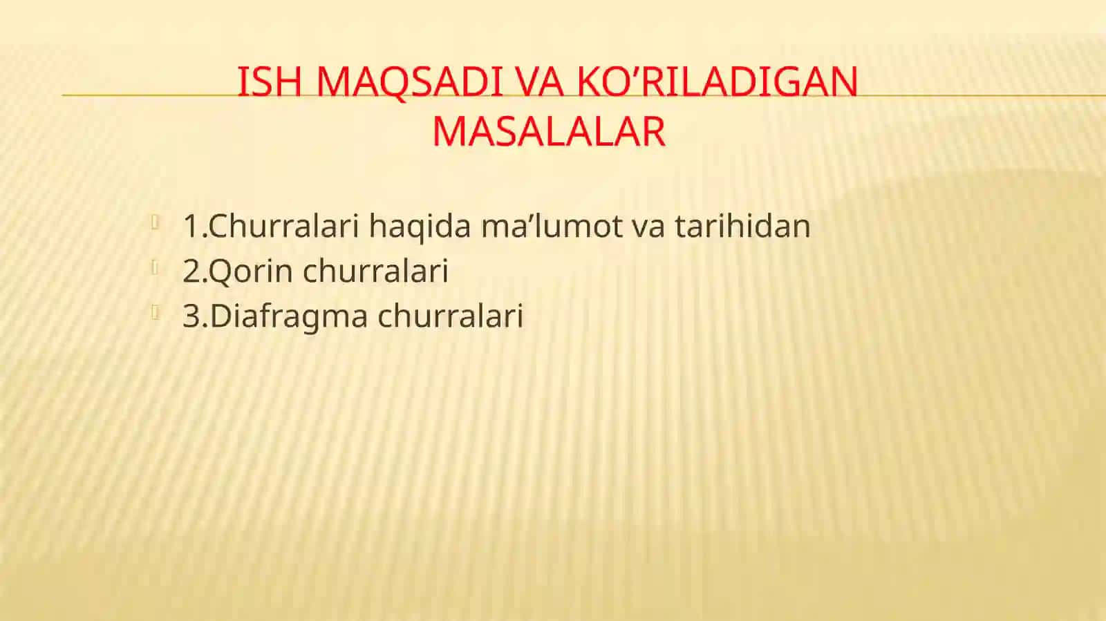 Qorin bo’shlig’i ichki churralari 2