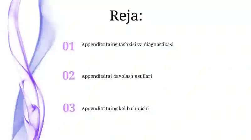 Appendisitning tashxisi va davolash usullari 2