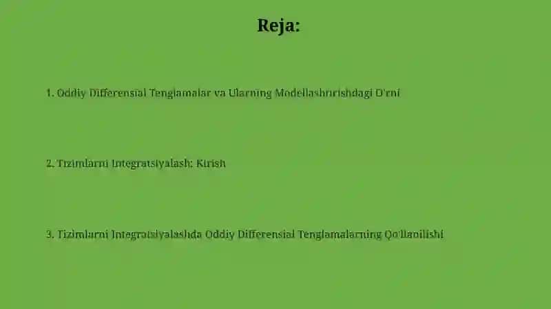 Oddiy Differensial Tenglamalar 2