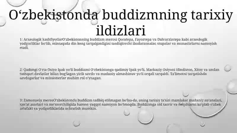 O’Zbekistonda Buddaviylik Dinining Tarixiy Ildizlari (Qoratepa, Fayoztepa, Dalvarzintepa) Va Hozirgi Zamon EʼZoza🫧 2