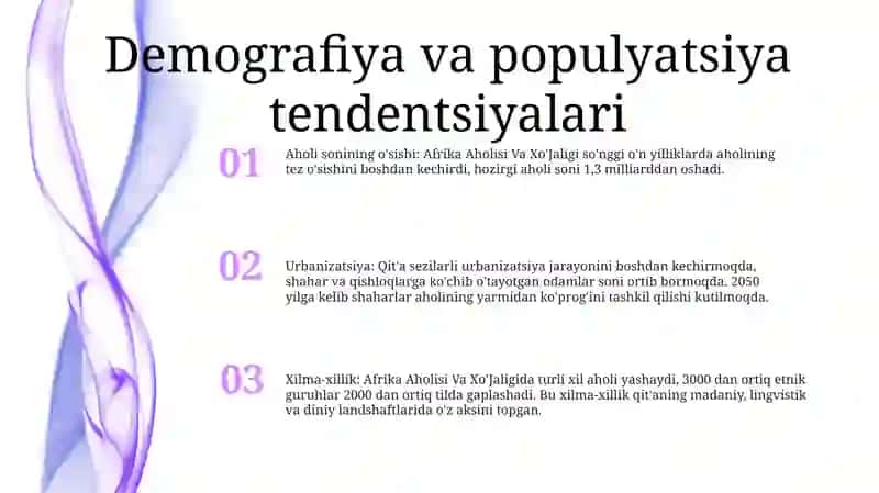 Afrika Aholisi Va Xo'Jaligi 2