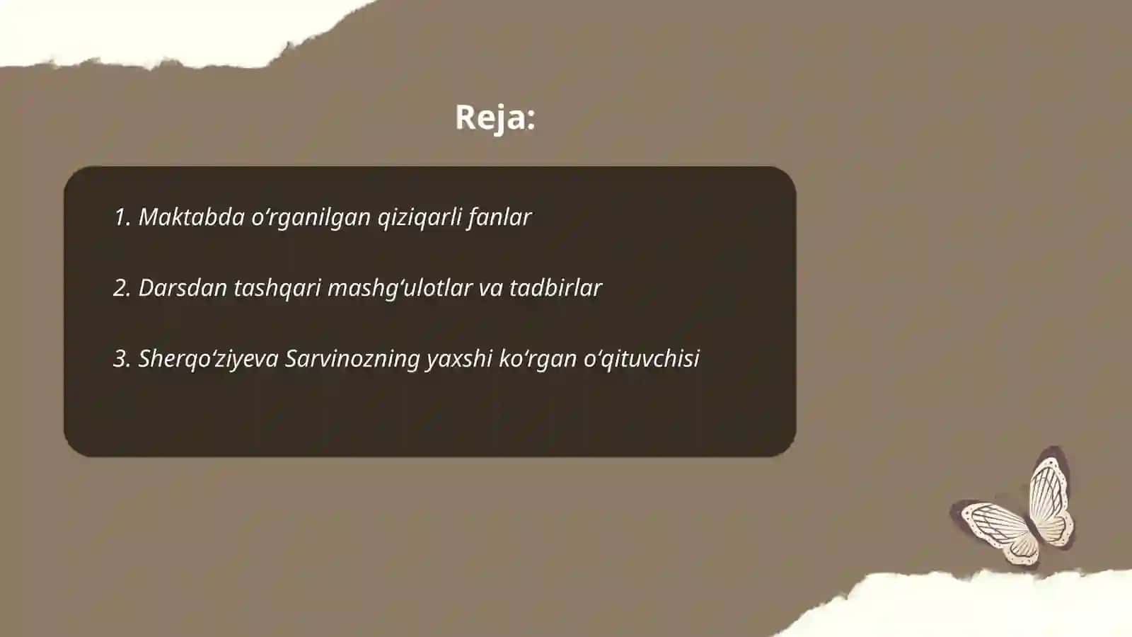 Maktabda oʻrganilgan qiziqarli fanlar 2