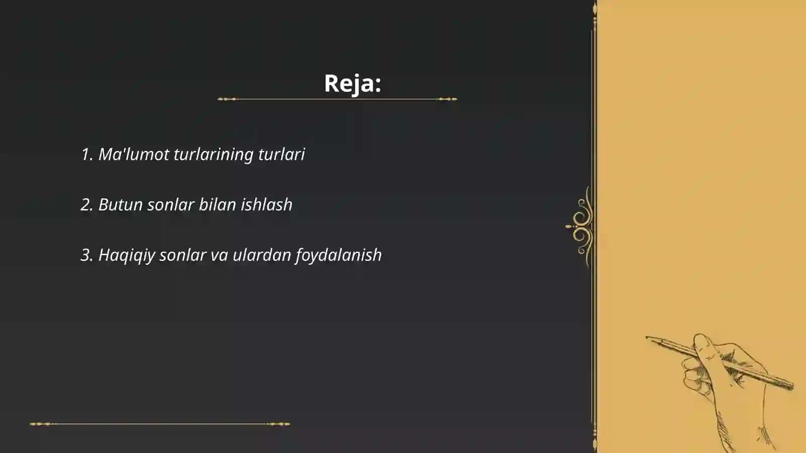 Ma'lumot turlari 2